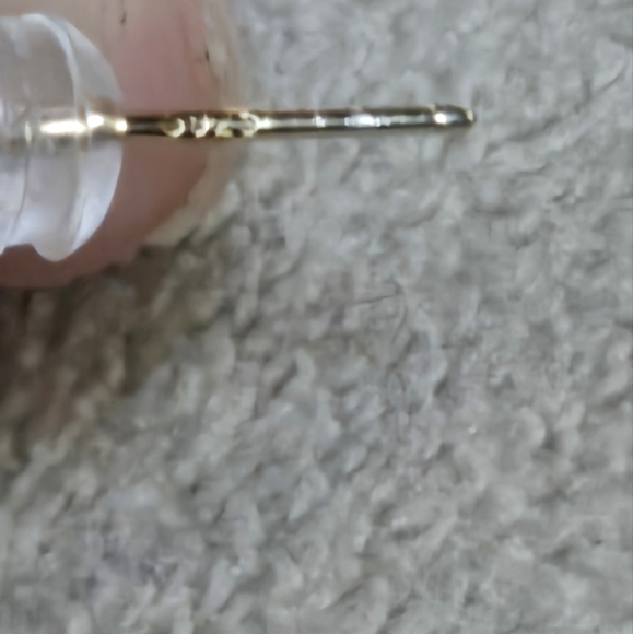 White topaz & pearl Crescent Moon falling star sterling & gold Earrings - Picture 8 of 8